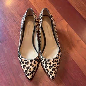 Calf hair leopard kitten heels